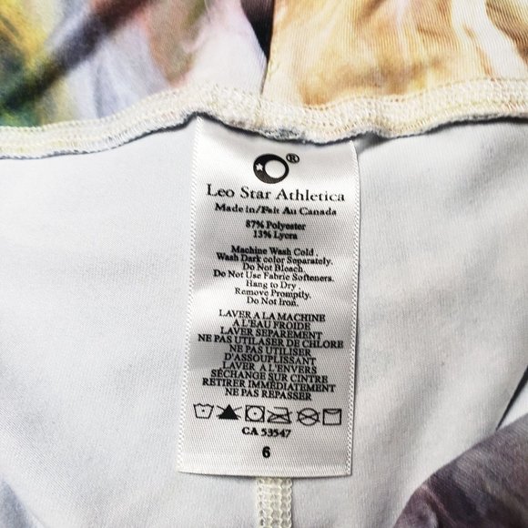 Leostar Athletica Abstract Swirl Multi Color Print Workout leggings Women's SZ 6 - Picture 8 of 9